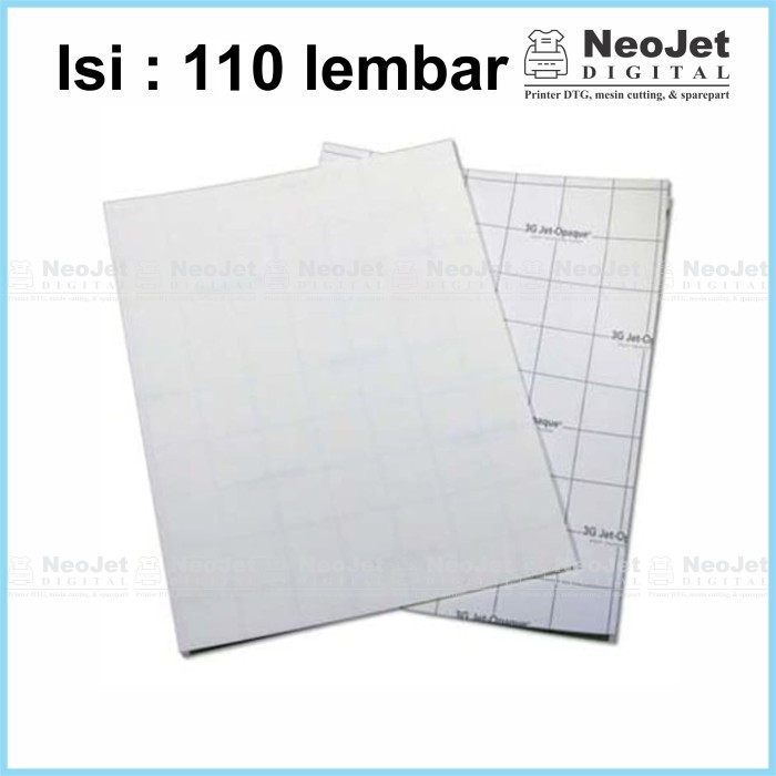 

Transfer Paper Kertas Transfer 3G Opaque A4 isi 110 lembar + bonus