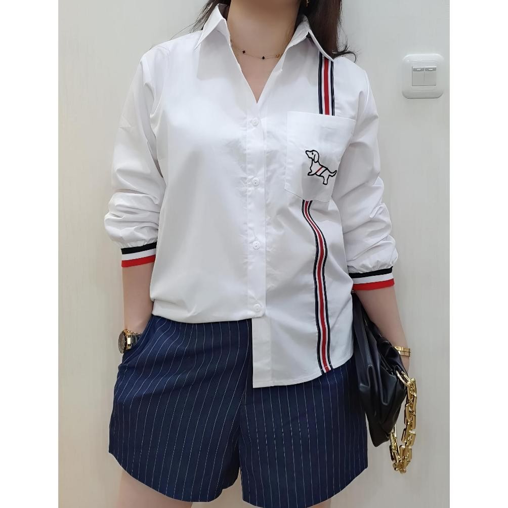 Eugenie Jess Atasan Kemeja Putih - Kemeja Wanita Lengan Panjang - Kemeja Hitam - Kemeja Kantor - Kem