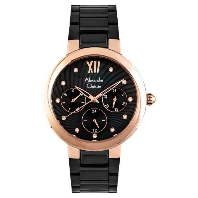 ALEXANDRE CHRISTIE AC2766 AC 2766 BLACK ROSEGOLD WANITA JAM TANGAN