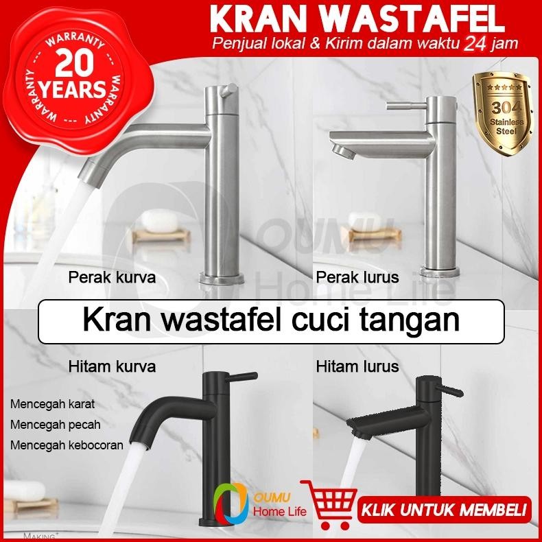 Gm - Sus 304 Kran Wastafel Cuci Tangan 18Cm/Kran Wastafel Cuci Piring/Kran Air 1/2 Inch/Kran Cuci Pi