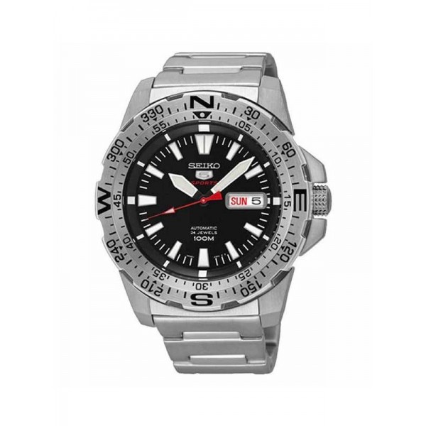 Jam Tangan Seiko 5 Mini Monster Pria  Original Silver Stainless Steel SRP539 K1