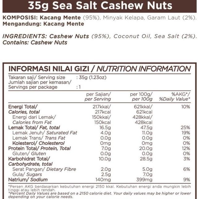 

W2Fit East Bali Cashew - Sea Cashew 35Gr