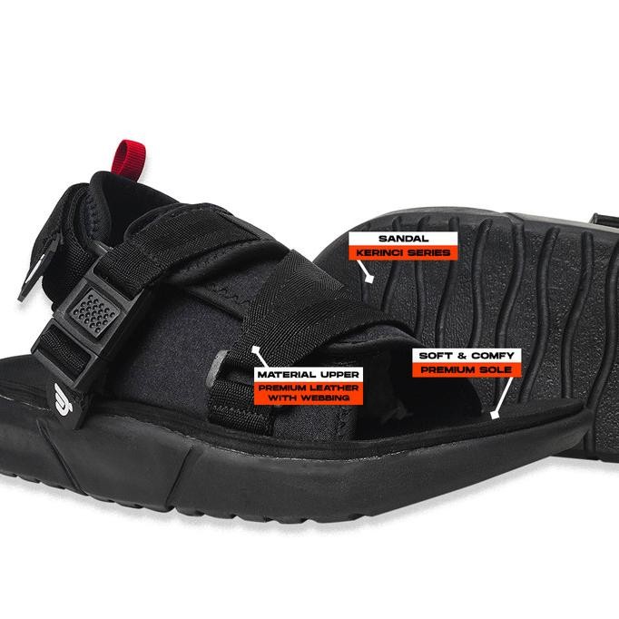 DORKS -  Kerinci Full Black | Sandal Pria Wanita | Sandal Gunung LN
