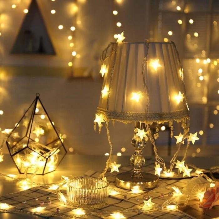 Star Small Lampu Led Dekorasi 10M Bintang Kecil Tumblr Natal
