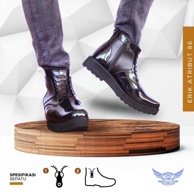 Sepatu Polisi Pdl Pdh Satpam Satpol Pp Pria Sol Tebal Hiker Pria Keren