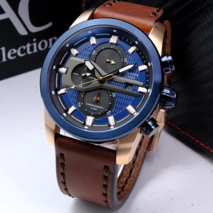 JAM TANGAN PRIA ALEXANDRE CHRISTIE NEW AC6562 AC 6562 BLUE ROSE STAINLESS STEEL ORIGINAL
