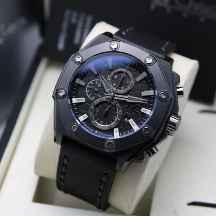 JAM TANGAN PRIA ALEXANDRE CHRISTIE AC9601 AC 9601 ORIGINAL TALI KULIT