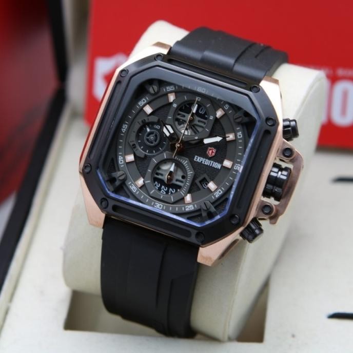 EXPEDITION E6812 E 6812 BLACK ROSEGOLD JAM PRIA ORIGINAL
