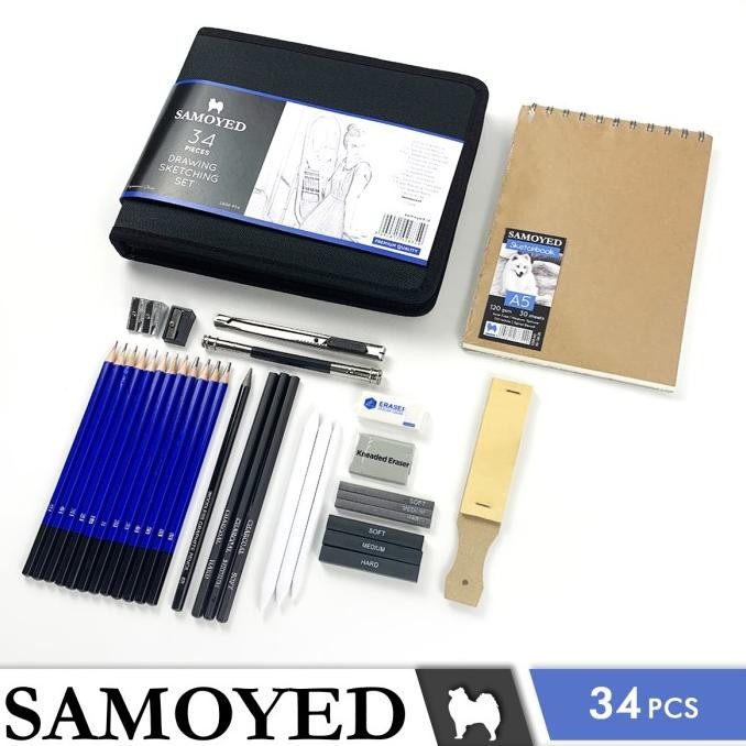 

NEW Peralatan Gambar Sketsa / Drawing Sketching Set Samoyed P34