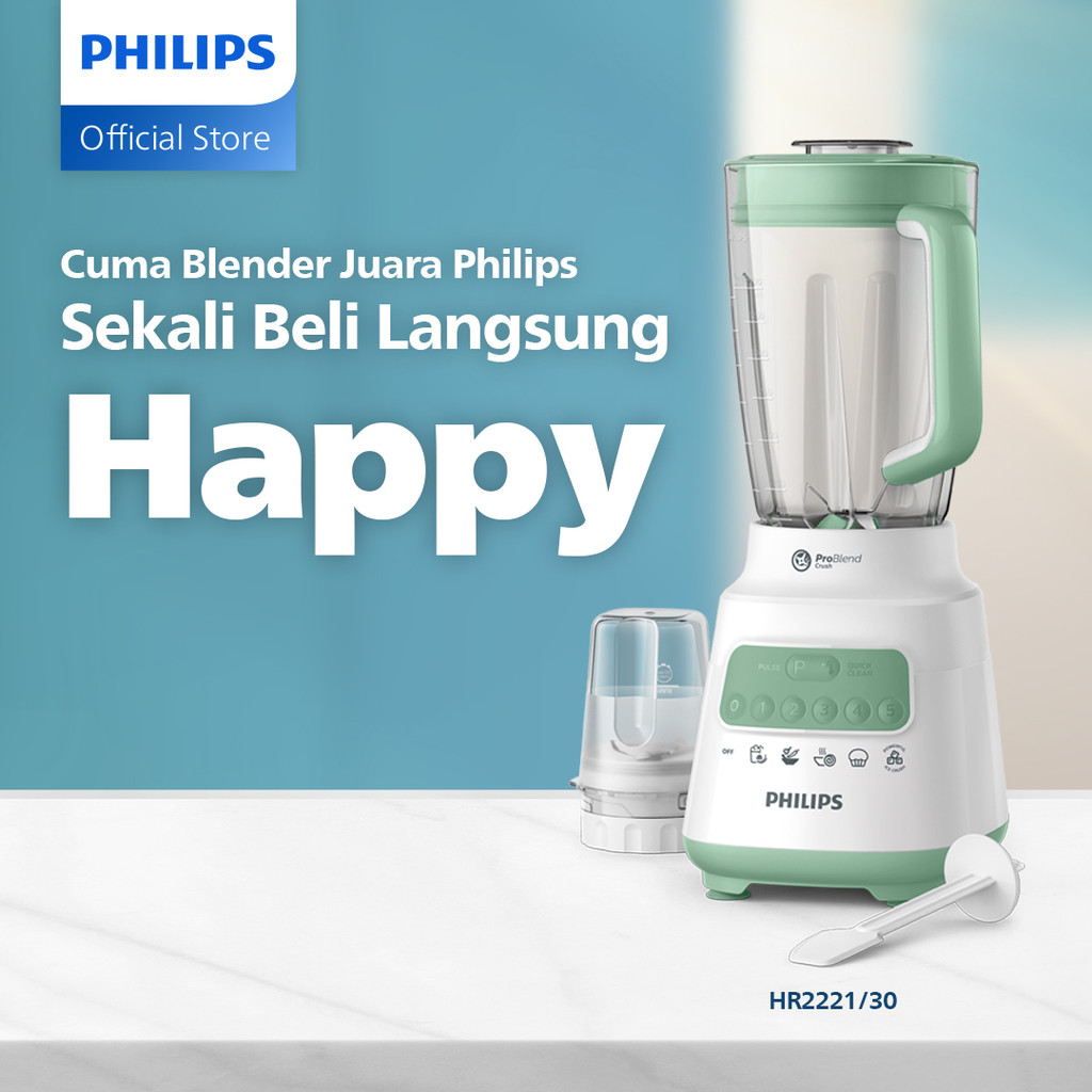 Blender Philips HR2221|30 Plastik 5000 Series - Blender Jus dan Bumbu