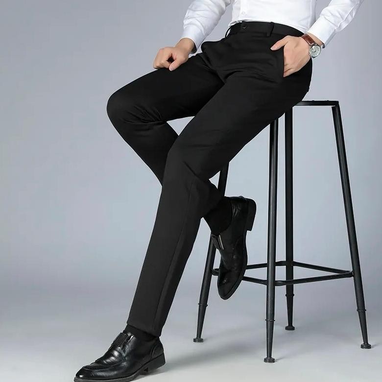Celana Bahan Pria Celana Kantor Celana Formal Panjang Bahan Slim Kantor Hitam Celana Panjang Pria