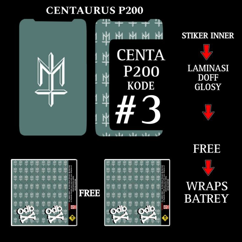 

Wrap* Stiker Inner Bateray P200 3 Wrap Skin Stiker Garksin CUSTOM Gratis (2pcs)