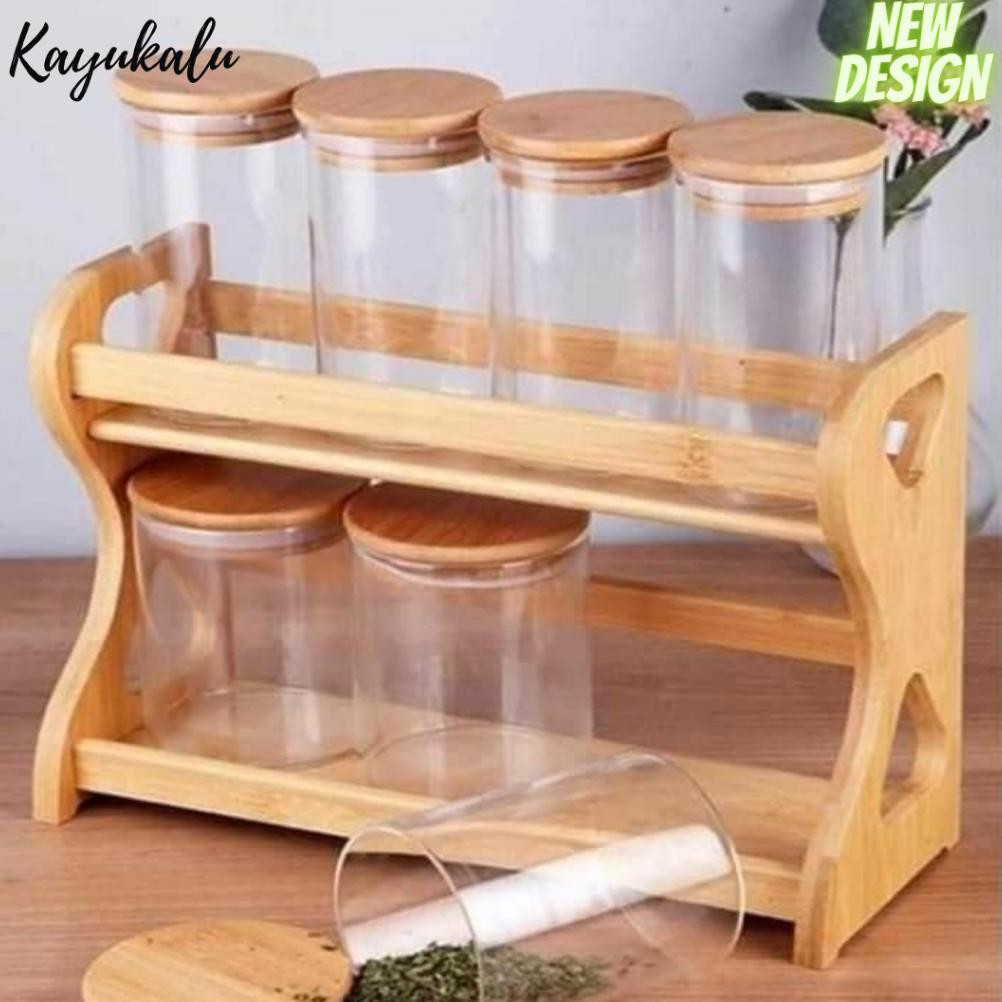 Rak Bumbu Dapur / Rak Bumbu Kayu / Rak Bumbu Estetik / Rak Bumbu Dapur Kayu / Rak Kayu Serbaguna