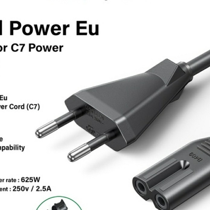 Ugreen Kabel Power Cord EU Monitor CPU printer BARU