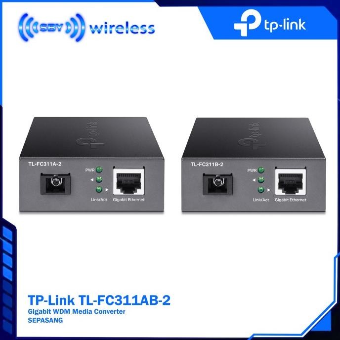 NEW TP-Link TL-FC311AB-2 Media Converter FO to LAN Gigabit AB - Sepasang