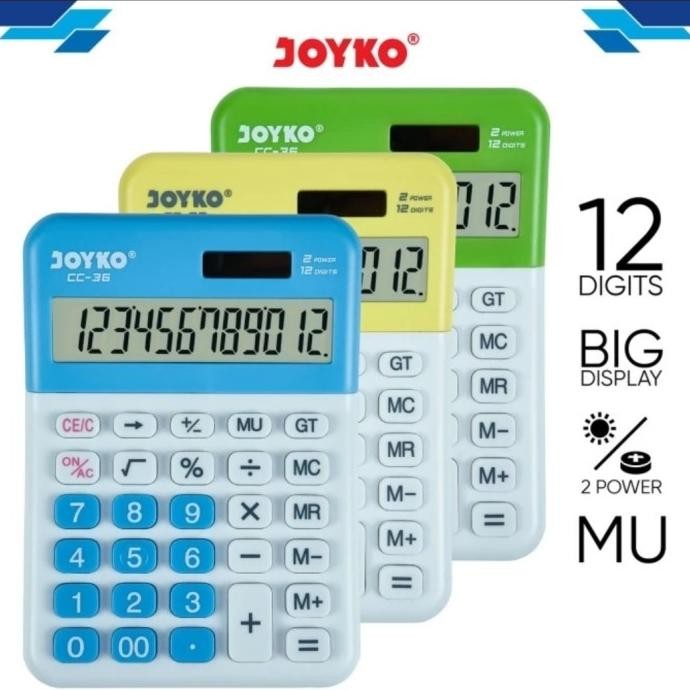 

TERSEDIA KALKULATOR CHECK & CORRECT JOYKO CC-36 COLOR - CALCULATOR DESKTOP CC36
