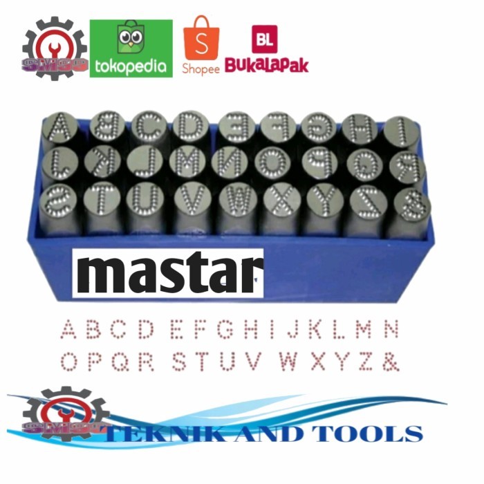 

SM. huruf ketok set bintik MASTAR GERMANY 12mm 27 pcs A-Z stamp punch