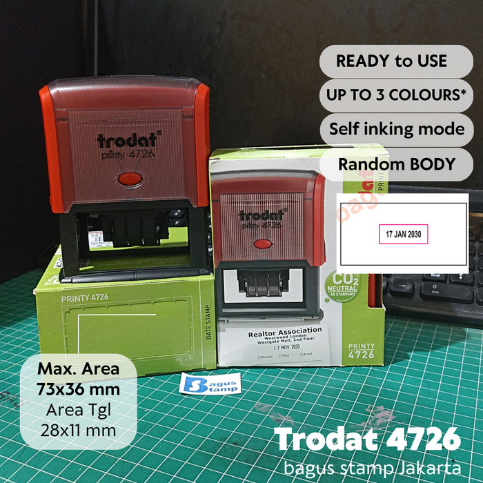 

Stempel Warna Nama dan Tanggal Otomatis printy dater Trodat 4726