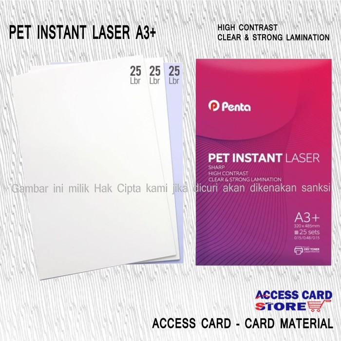 

KERTAS PVC BAHAN ID CARD PET INSTANT LASER A3+ - 0.76mm