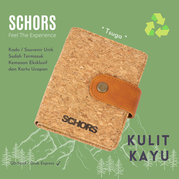 

Dompet Kartu ATM Kulit Kayu Card Holder Leather - Schors Tsuga Narrow
