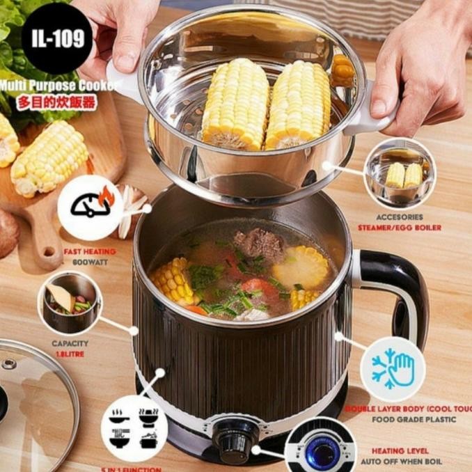 

TERSEDIA IDEALIFE IL-109 - ALAT MASAK SERBAGUNA KUKUS LISTRIK MULTICOOKER IL109