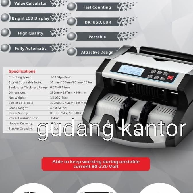 

TERSEDIA MESIN HITUNG UANG INOTE BC-50 VM DISPLAY LCD / MONEY COUNTER 50VM