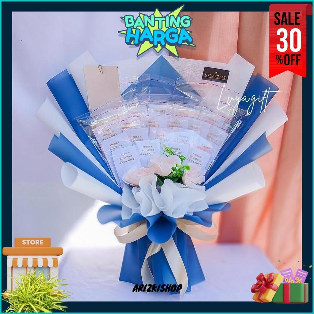 

Lvya.Gift (20M) 20 Lembar Buket Uang Kosongan Kosong Bahan Mix Spundbond Dan Cellophane Diskon