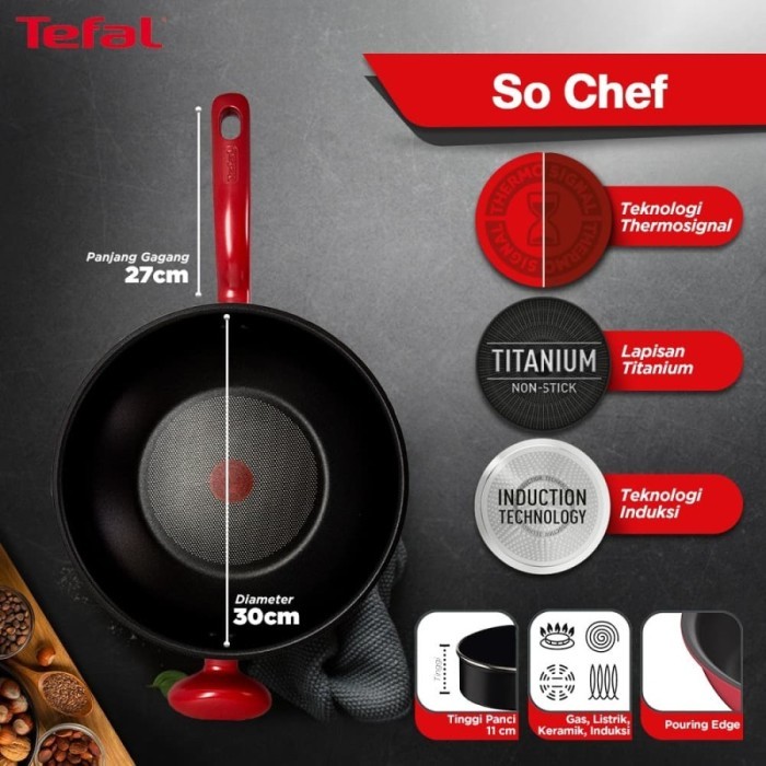 Tefal So Chef Wokpan 30cm / Wajan Induksi