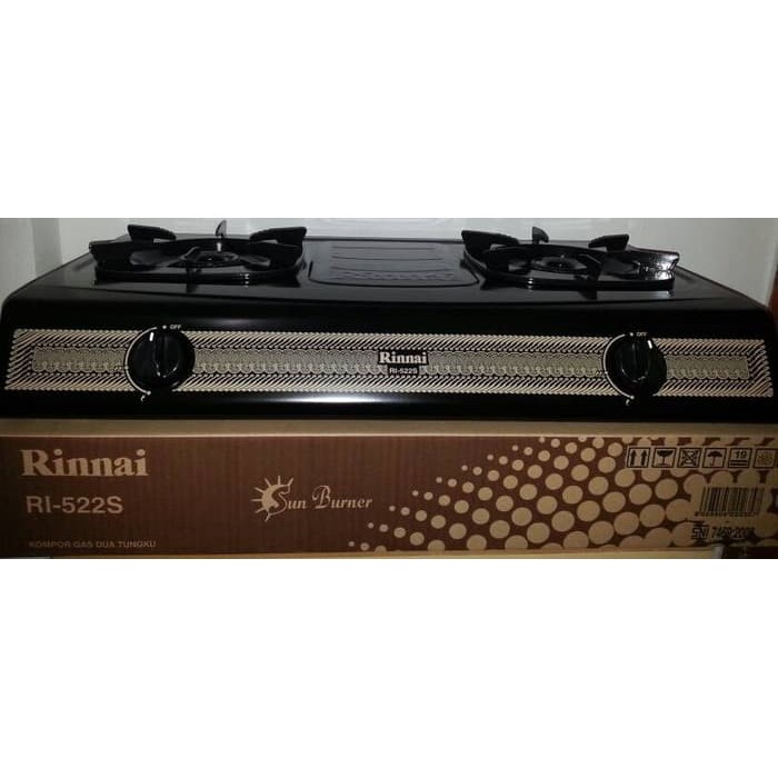 Rinnai RI-522S Kompor Gas 2Tungku + Win Gas Selang Regulator Meter