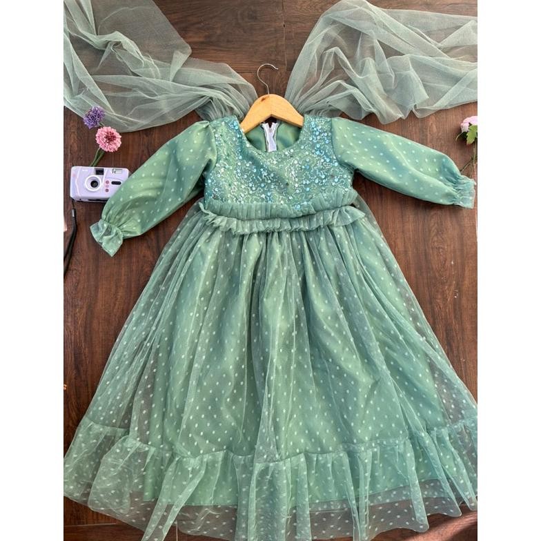 Baju pesta muslim anak / baju muslim anak perempuan / Gaun pesta muslim anak / Muslim gas anak rambo