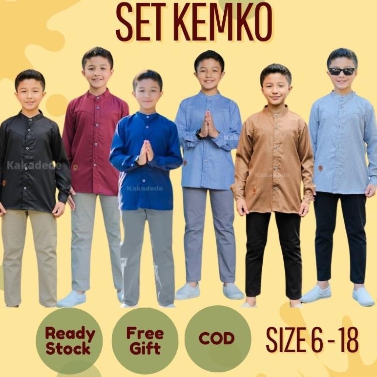 Setelan Kemeja Koko Lengan Panjang Anak Laki Laki KakaDede