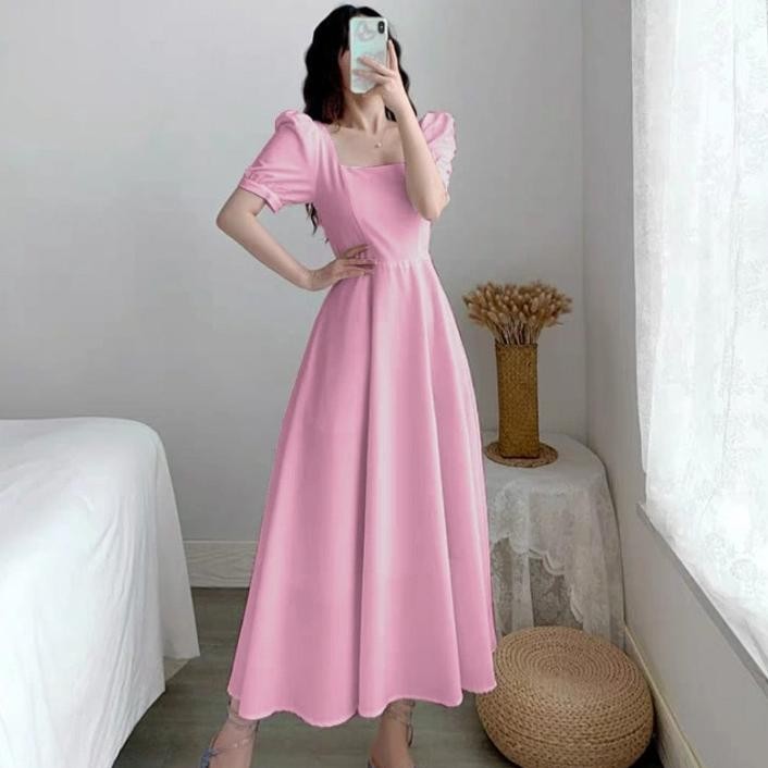 WTYU QUINNYSHOP--MC-BAJU DRES WANITA KOREA TERBARU-DRES PANJANG CASUAL WANITA-DRES NATAL