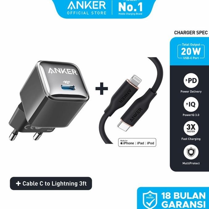 Anker Charger For Iphone And Android Type C To Type C And To Lightning Fast Charging 20W, 30W And 45