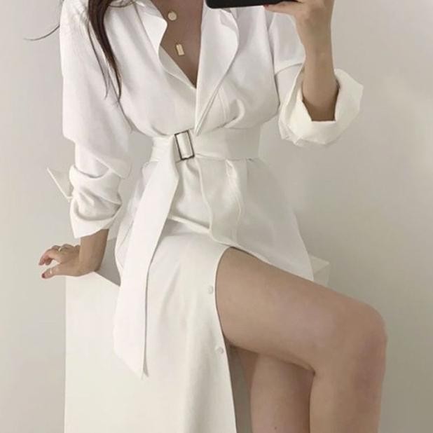 Siena Dress Korean Formal Sopan Rapi Kerah Kerja Kantor Blazer Acara