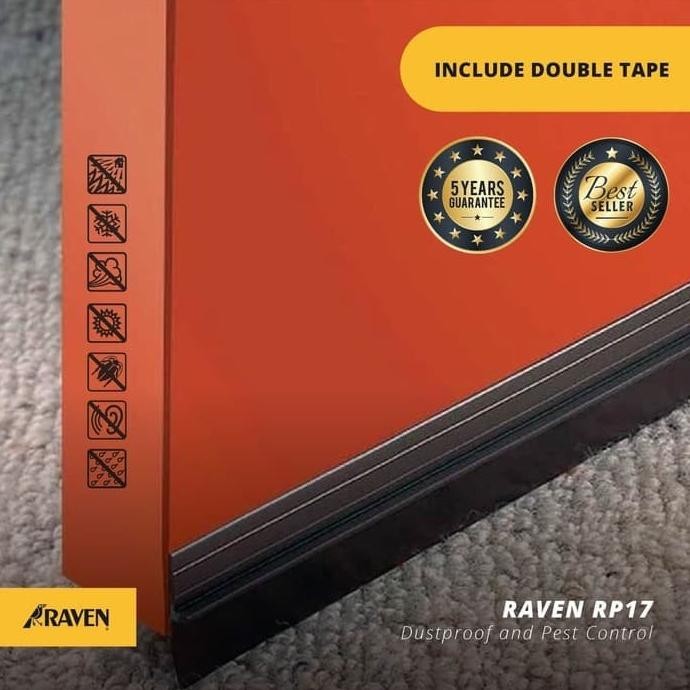 RAVEN DOOR SEAL RP17 + RP48 BROWN PAKET BUNDLING PENUTUP CELAH PINTU