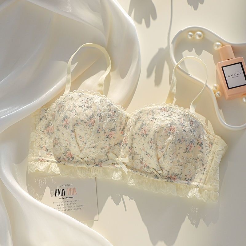 Set Bra Wanita Tanpa Tali Antilembap, Setelan Bra Teks Besar