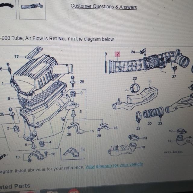 SELANG HAWA UDARA HONDA ACCORD CIELO SV4 1994-1997 17228-P0A-000