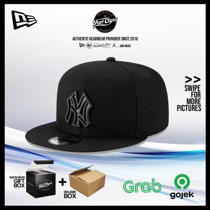 Terbaru [Authentic] New York Yankees Metal Stack 9Fifty Series Topi New Era