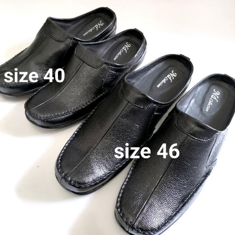 SEPATU SANDAL SELOP BUSTONG PRIA UKURAN JUMBO 44 45 46 KULIT SAPI ASLI BERKUALITAS ND_BIGSIZE