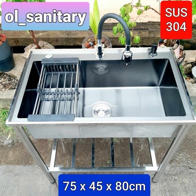 bak cuci piring sink hitam kitchen sink portable tempat cuci piring
