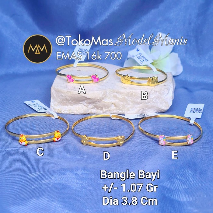 Gelang emas bayi baby emas kuning 700 kadar 16 K