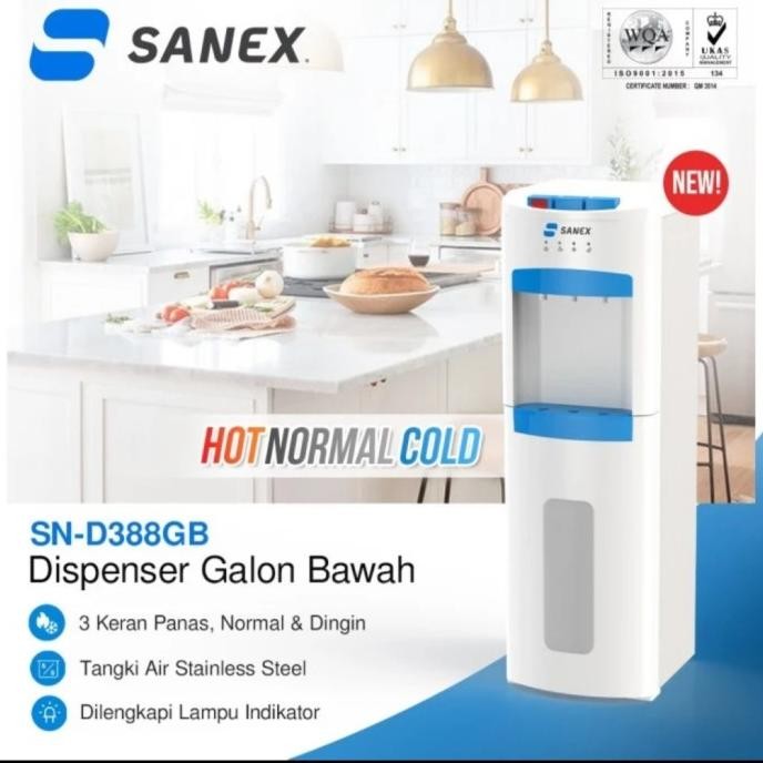 SANEX SN-D388GB Water Dispenser Galon Bawah SN D 388GB SND388GB 3 kran