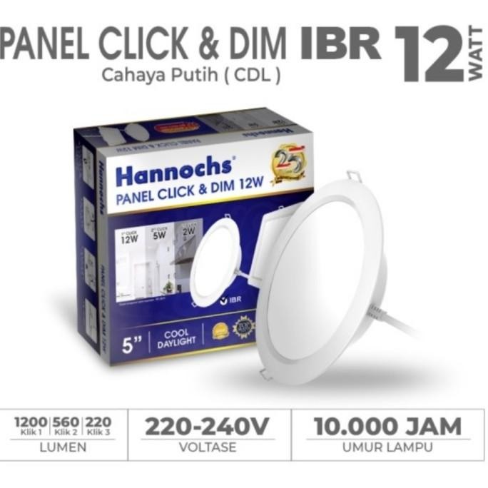 

TERSEDIA LAMPU DOWNLIGHT LED HANNOCHS PANEL CLICK AND DIM 12W 12 WATT