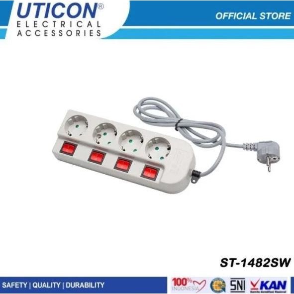 

TERSEDIA STOP KONTAK UTICON 4 LOBANG 1.5 METER SWITCH ST-1482 SW