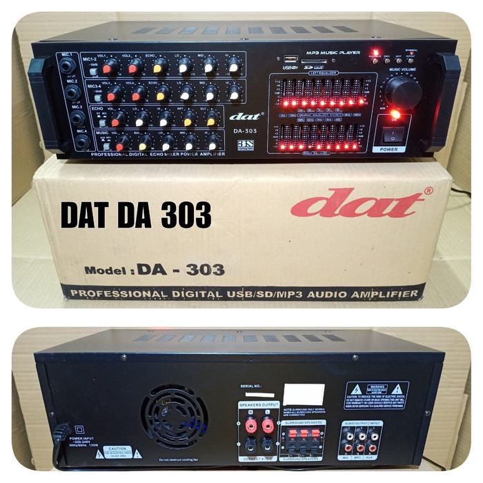 Terbaik Power Ampli Dat Da 303 Amplifier Karaoke Da303 Equalizer
