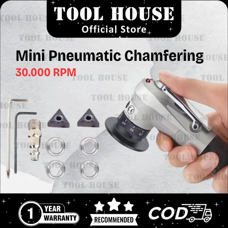 Tool House [Garansi Toko 1 Tahun] 30000Rpm Mini Pneumatic Chamfering Machine 45 Degree Arc Hand-Held