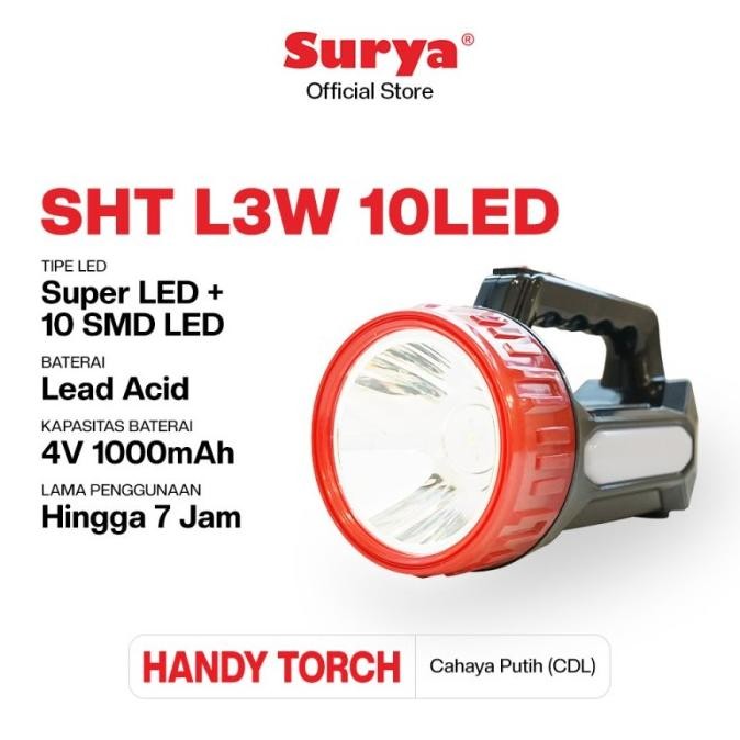 

TERSEDIA SENTER LAMPU LED SURYA SHT L3W 10LED