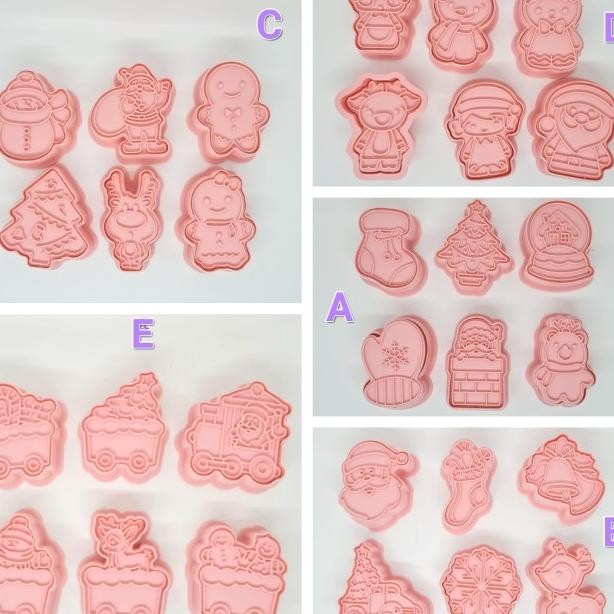 

Xmas Plastic Cookie Cutters Set 18Pcs / Cetakan Kue Kering Natal 3D