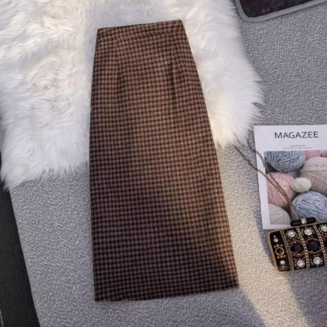 Rok motif kotak kotak / rok tartan / rok span panjang / rok korea / TF