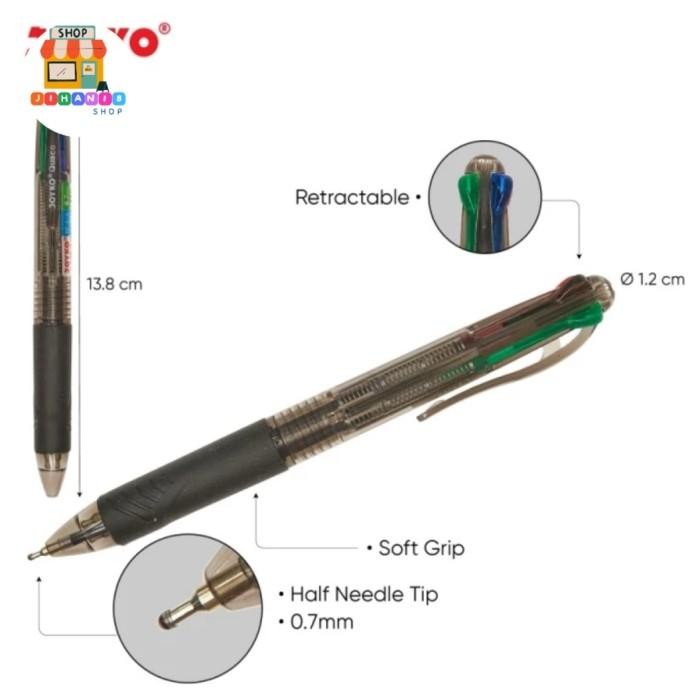 

Pulpen Pen Balpoint Joyko 4 Warna Bp-213 Quaco - 1 Pack